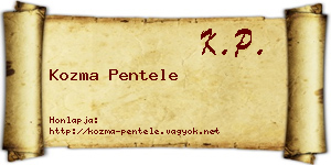 Kozma Pentele névjegykártya